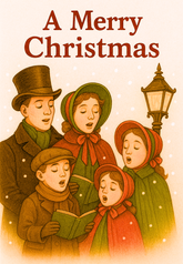 Christmas Victorian Carolers Card